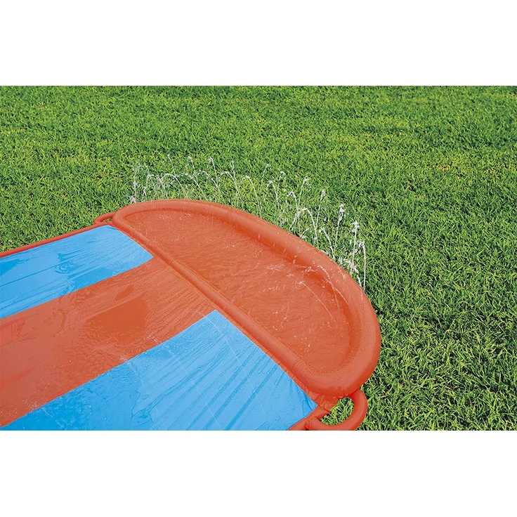 Bestway H2OGO! 'Triple Ramp' 3er-Wasserrutsche mit aufblasbarer Startrampe, 549 x 208 cm, integrierter Wassersprinkler, einfacher Anschluss an Gartenschlauch – Bild 4