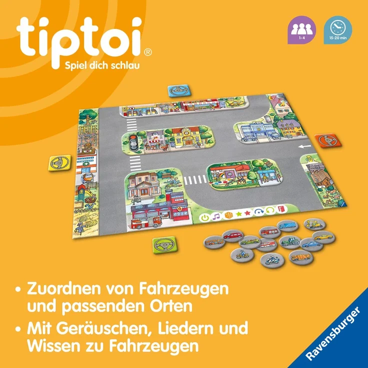 Ravensburger tiptoi Spiel 00127 'Fahrzeuge in der Stadt', ab 3 Jahren, Zuordnungsspiel, für 1-4 Spieler – Bild 4