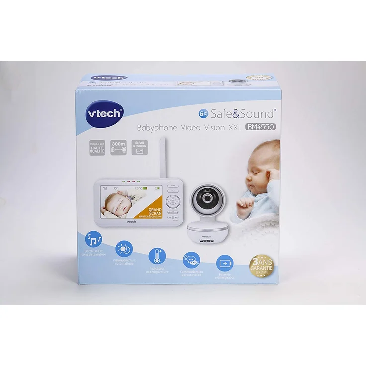 VTech 'BM4550' Video-Babyphone, FHSS-Technologie, Farbdisplay, 300 m Reichweite – Bild 3