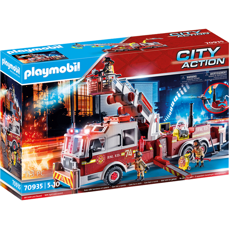 Playmobil City Action 70935 'Feuerwehr-Fahrzeug: US Tower Ladder', 113 Teile, ab 5 Jahren