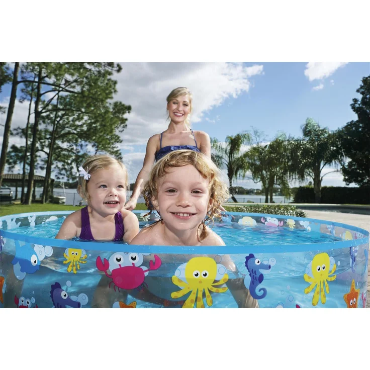 Bestway 'Fill'N Fun Planschbecken "Sparking Sea"', 122 x 25 cm, ab 2 Jahren, kein Aufblasen notwendig – Bild 5