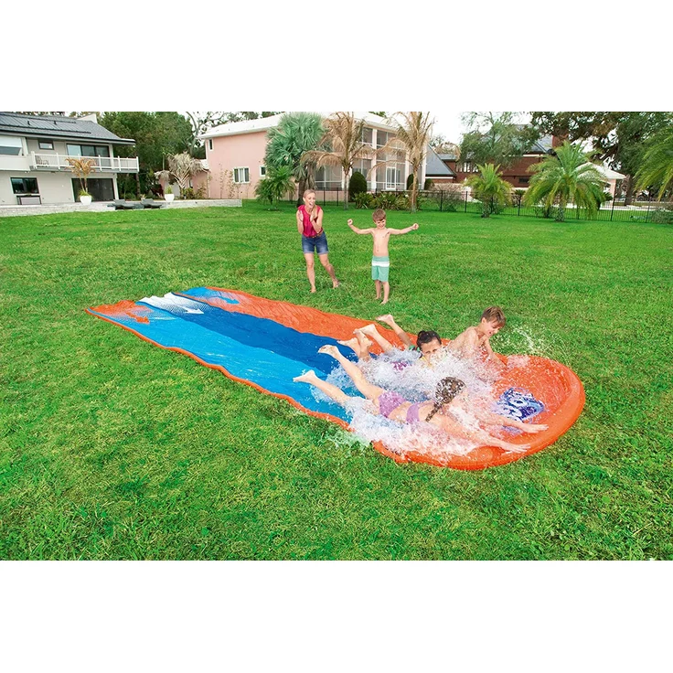 Bestway H2OGO! 'Triple' 3er-Wasserrutsche, 488 x 207 cm, integrierter Wassersprinkler, einfacher Anschluss an Gartenschlauch – Bild 11