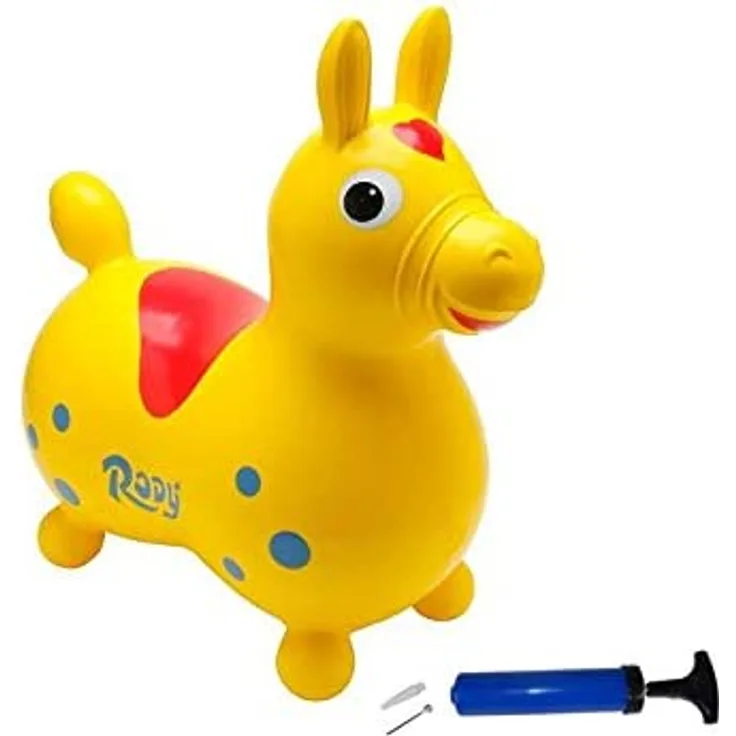 Rody Hüpfpferd + inkl. Pumpe von ATC, Sprungpferd Cavallo Ledraplastic Gymnic (gelb)