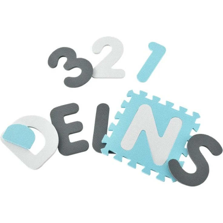 Juskys 'Noah' Puzzlematte, 36 Teile mit Buchstaben A-Z & Zahlen 0-9 - rutschfest, blau – Bild 7