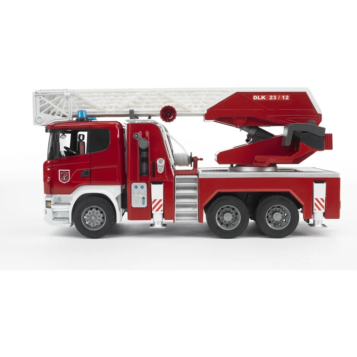 Bruder 03590 'Scania R-Serie Feuerwehrleiterwagen mit Wasserpumpe und Light & Sound Modul', Maßstab 1:16, ab 4 Jahren – Bild 5