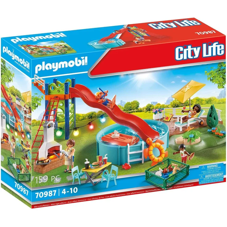 Playmobil City Life 70987 'Poolparty mit Rutsche', 159 Teile, ab 4 Jahren – Bild 1