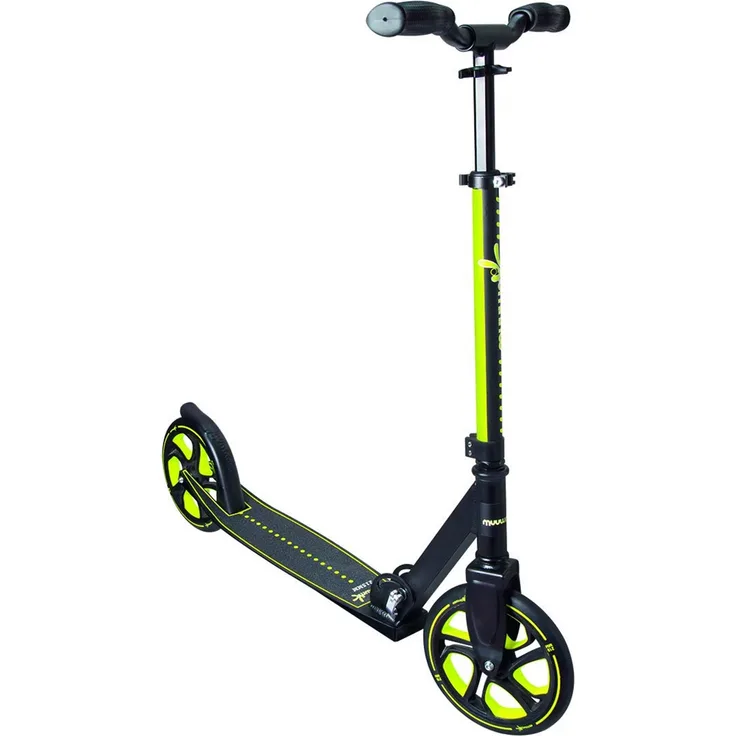 Muuwmi 465 'Aluminium Pro 215 mm' Scooter, ab 6 Jahren, 3-fach höhenverstellbar bis 97 cm, klappbar, max. belastbar bis 100 kg, lime