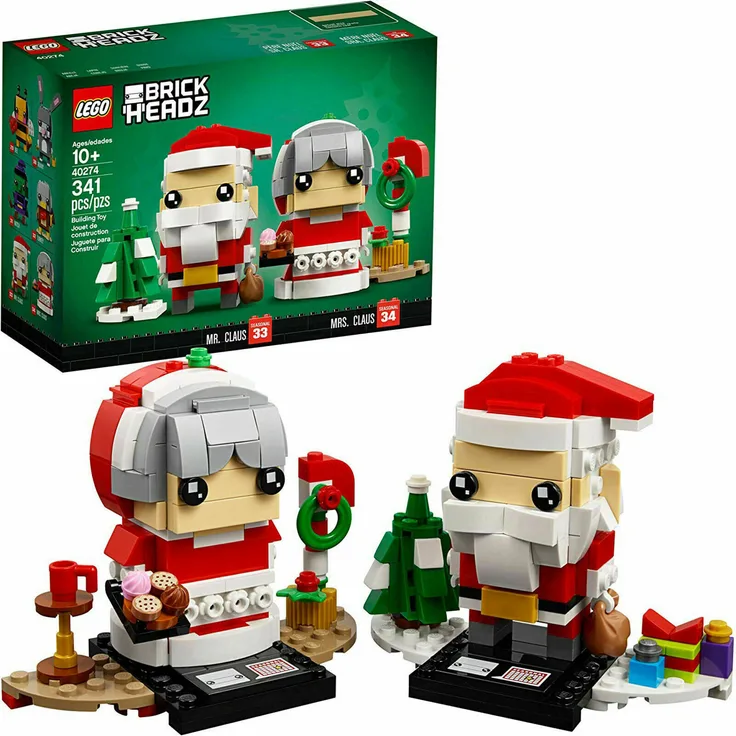 LEGO BrickHeadz 40274 'Herr und Frau Weihnachtsmann', 341 Teile, ab 10 Jahren