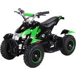 Elektro Quad Miniquad Kinder Atv Cobra 800 Watt Pocketquad Kinderquad Pocketbike (Schwarz/Grün)