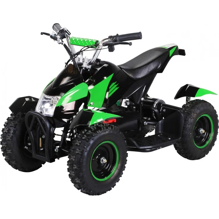 Elektro Quad Miniquad Kinder Atv Cobra 800 Watt Pocketquad Kinderquad Pocketbike (Schwarz/Grün) – Bild 1