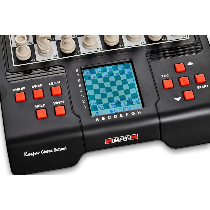 Millennium 'Karpov Schachschule' Brettspiel, ab 7 Jahren, 1 - 2 Spieler, Schachcomputer inkl. Schachbuch – Bild 5