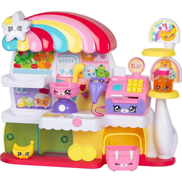 Kindi Kids™ Kitty Petkin-Supermarkt, 2 Shopkins und Spielunterlage aus Vinyl