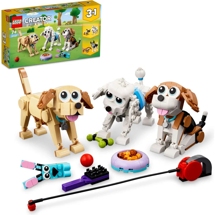 LEGO Creator 3-in-1 31137 'Niedliche Hunde', 475 Teile, ab 7 Jahren – Bild 1