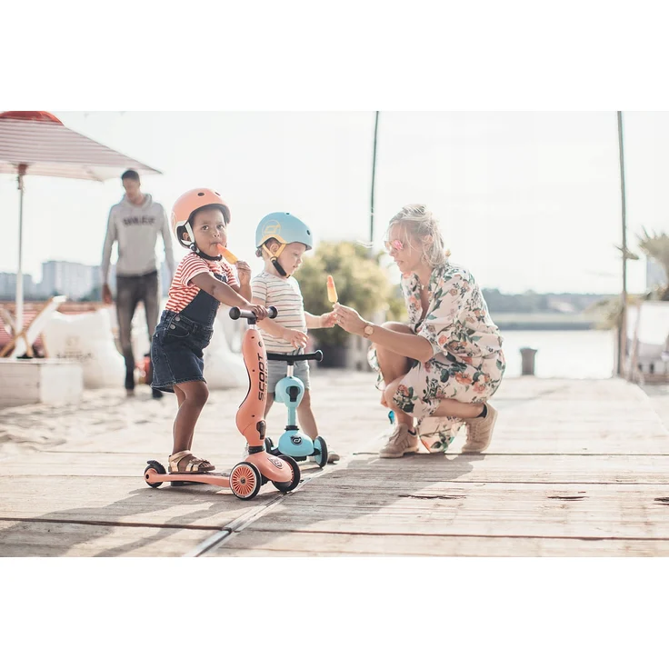 Scoot & Ride 'Highwaykick 1' Kickboard, ab 12 Monaten, 3-fach höhenverstellbar bis 64 cm, 2in1 mit Sitz, max. belastbar bis 50 kg, peach – Bild 5