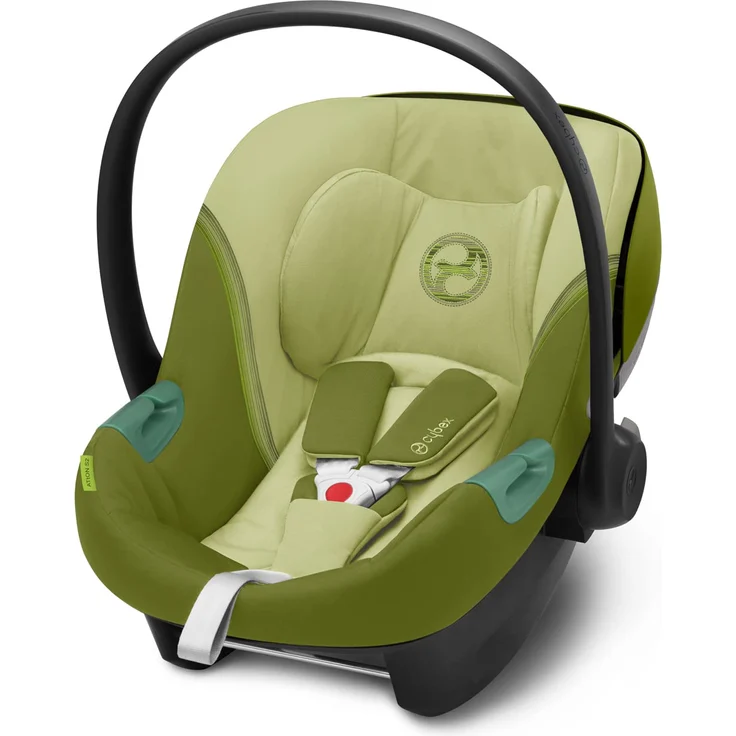 CYBEX Gold Babyschale Aton S2 i-Size, Ab Geburt bis ca. 24 Monate, Max. 13 kg, Inkl. Neugeboreneneinlage, SensorSafe kompatibel, Nature Green – Bild 1