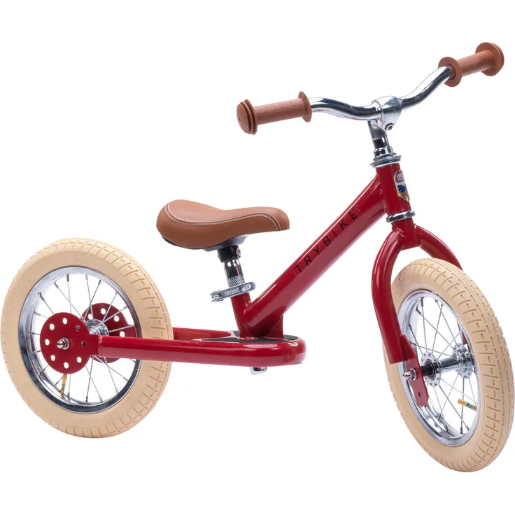 Trybike 'Steel Vintage Laufrad', ab 2 Jahren, mit 12-Zoll-Reifen, höhenverstellbarer Sattel, weiche Griffe, rot