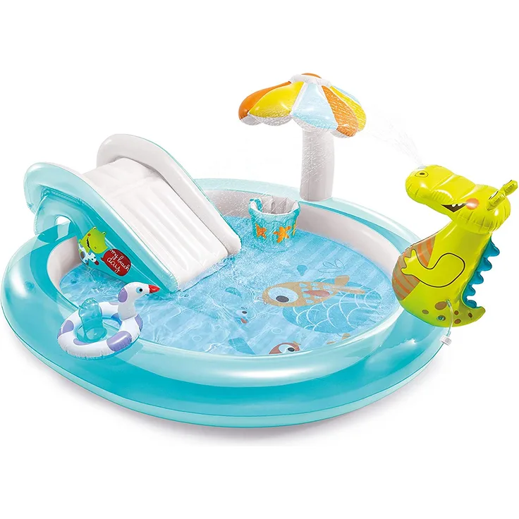 Intex 'Gator Play Center' Planschbecken, 201 x 170 x 84 cm, ab 3 Jahren, inkl. Rutsche und weiterem Zubehör