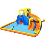 Bestway H2OGO! 'Super Speedway' Wasserpark, 551 x 502 x 265 cm, ab 5 Jahren, Planschbecken mit Doppelrutsche und Wasserkanone