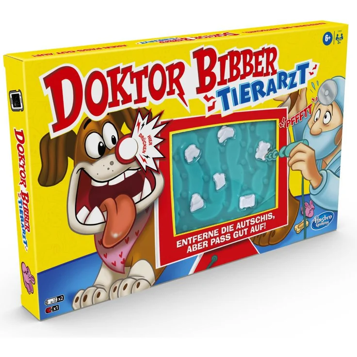 Hasbro 'Doktor Bibber Tierarzt' Geschicklichkeitsspiel, ab 6 Jahren, 2+ Spieler, mit Geräuschfunktion – Bild 3