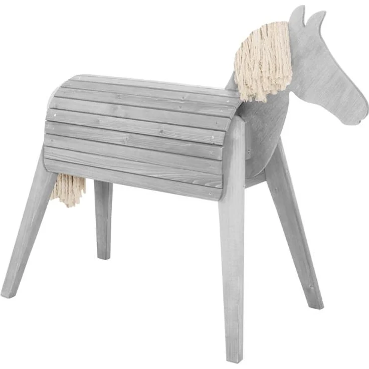 Roba 'Outdoor- & Gartenpferd', grau, Spielpferd aus Massivholz, mit Mähne und Schweif, auch als Voltigierpferd geeignet, ab 3 Jahren – Bild 2