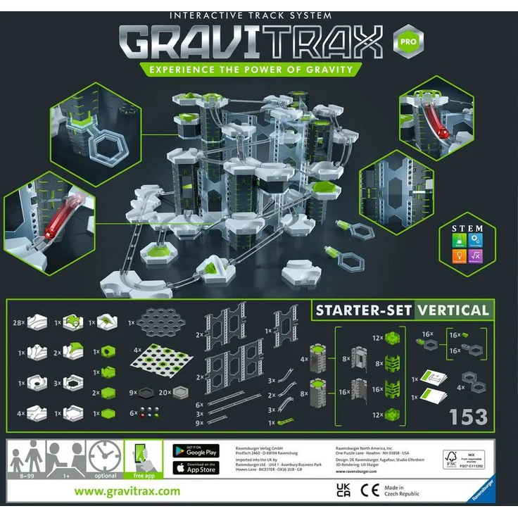 Ravensburger GraviTrax 'Pro Starter-Set Vertical', interaktives Kugelbahnsystem mit zahlreichen Elementen, ab 8 Jahren – Bild 4