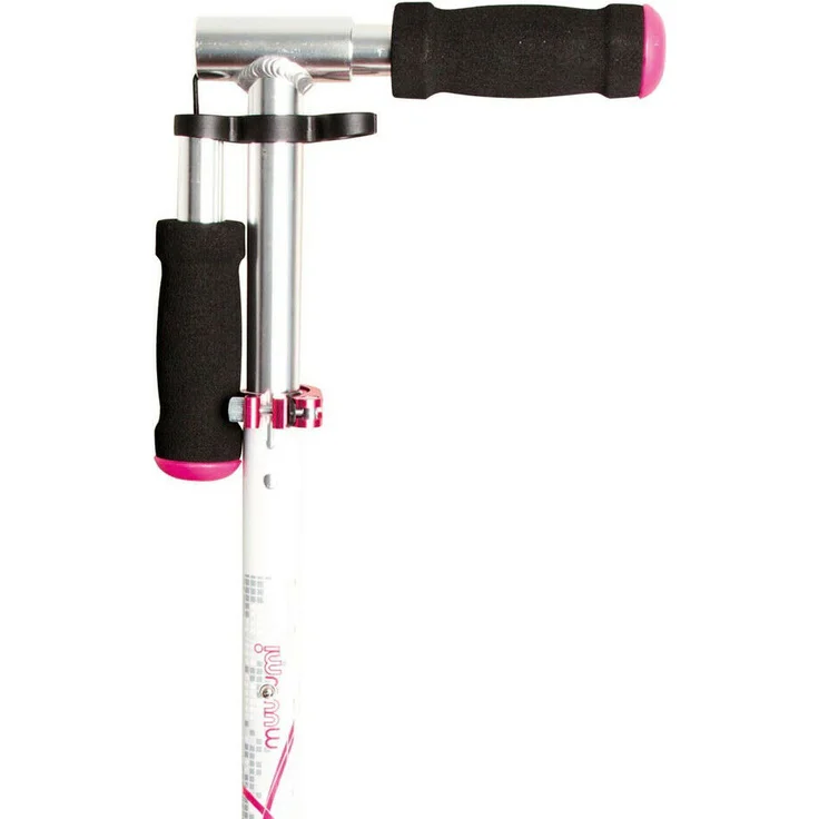 Muuwmi 347 'Aluminium Scooter 125 mm' Scooter, ab 6 Jahren, 2-fach höhenverstellbar bis 68 cm, klappbar, max. belastbar bis 100 kg, weiß/pink – Bild 2