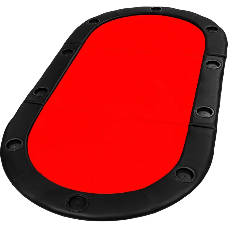 Deluxe faltbare Pokerauflage inkl. Tasche, L 208 x B 106 x H 3 cm, rot