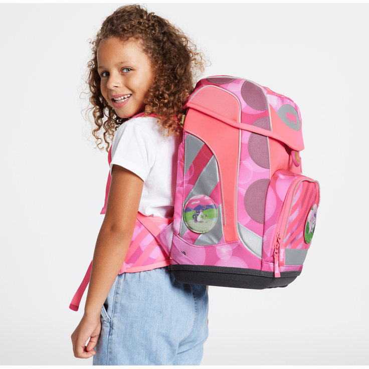 Ergobag Cubo 'KuntBärbuntes Einhorn' Schulranzen-Set, 19 Liter, 5-teiliges Set, pink – Bild 5