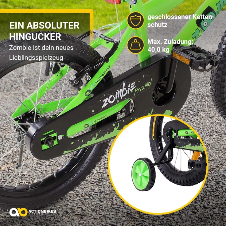 Actionbikes Kinderfahrrad Zombie 16 Zoll Kinderrad Stützräder Fahrrad Kinder – Bild 3