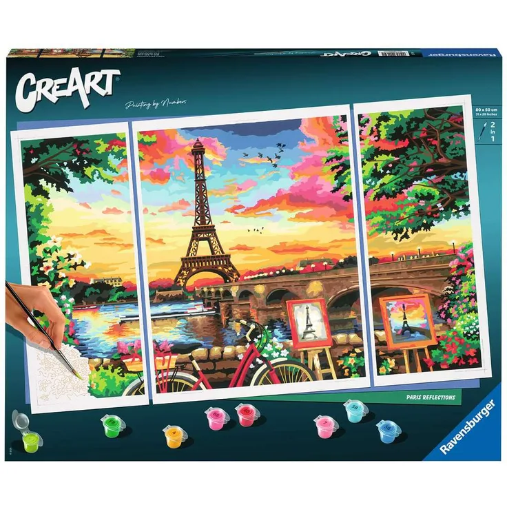 Ravensburger 20134 - CreArt Malen nach Zahlen, Paris Reflections, Malset