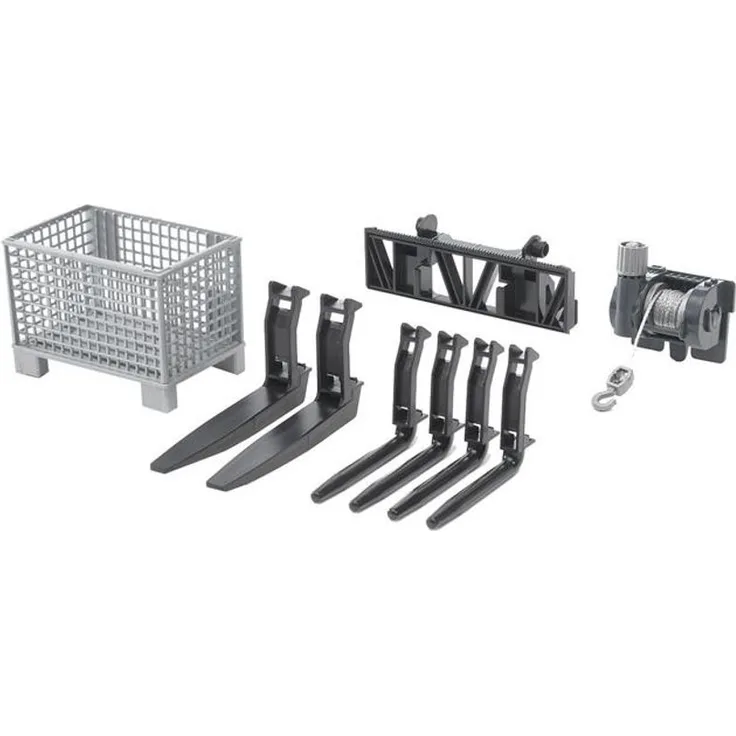 Bruder 02318 'Seilwinde und Frontladergabeln' Fahrzeug Zubehör, ab 3 Jahren, Maßstab 1:16