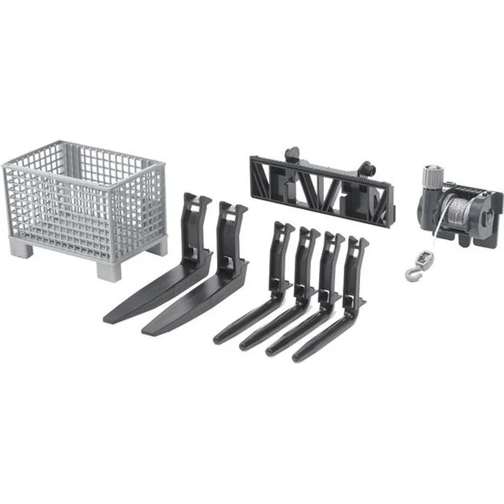 Bruder 02318 'Seilwinde und Frontladergabeln' Fahrzeug Zubehör, ab 3 Jahren, Maßstab 1:16 – Bild 1