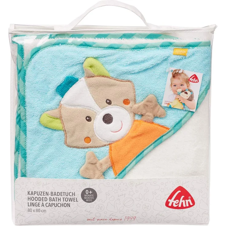 Fehn 'Sleeping Forest' Kapuzenbadetuch Fuchs weiß/blau – Bild 3