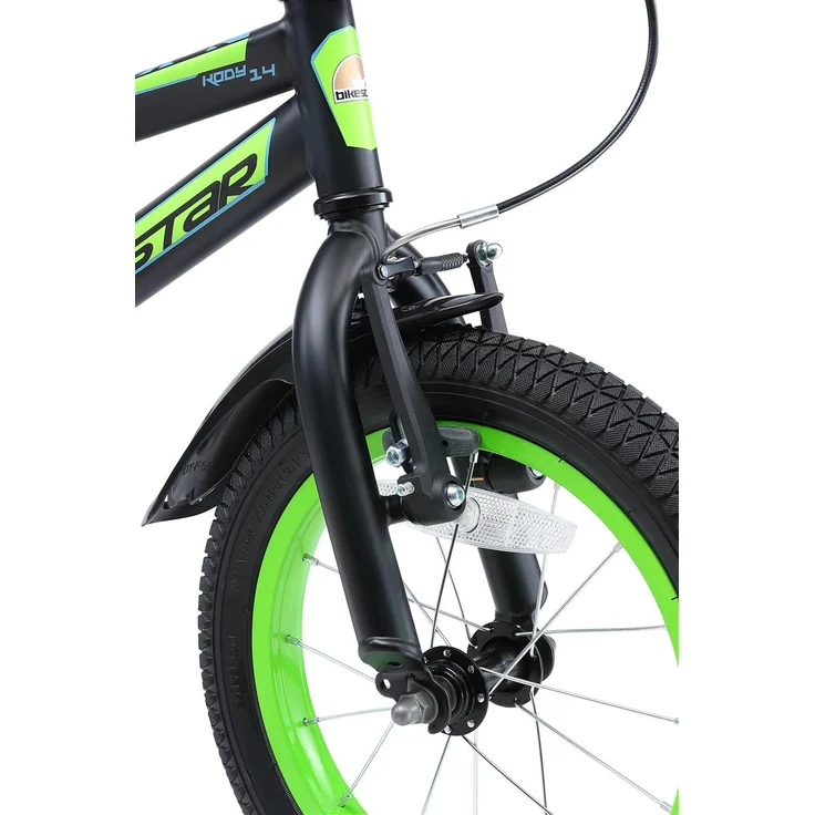 Bikestar Kinderfahrrad, 1 Gang, 14 Zoll, schwarz/grün – Bild 4