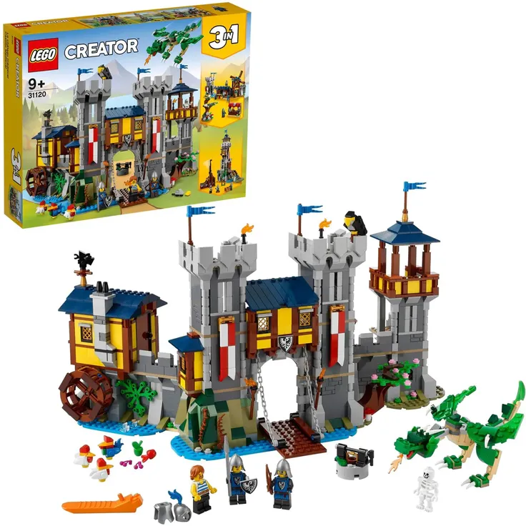 LEGO Creator 3-in-1-Sets 31120 'Mittelalterliche Burg', 1426 Teile, ab 9 Jahren – Bild 1