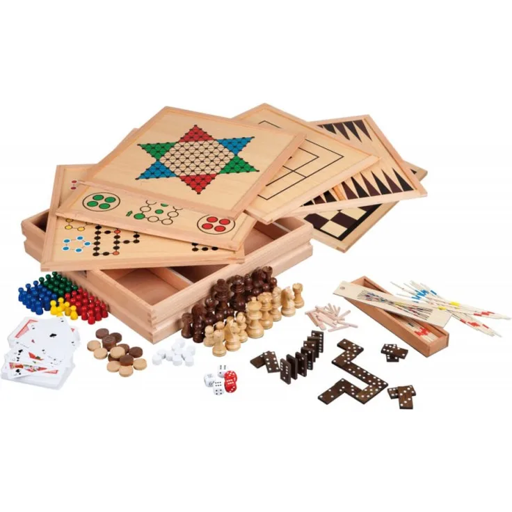 Philos 'Holz-Spielesammlung 100, Premium Edition', ab 6 Jahren, 1+ Spieler, 10+ min Spielzeit, 100 Spielmöglichkeiten