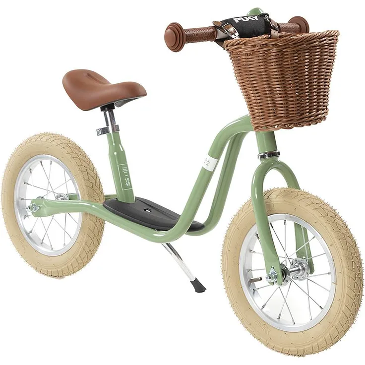 PUKY 4067 'LR XL CLASSIC' Laufrad, für Kinder ab 95 cm Körpergröße, bis 25 kg belastbar, höhenverstellbar, inkl. Korb, retro-grün