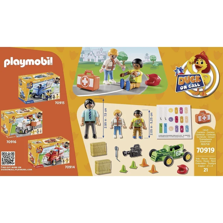 Playmobil DUCK ON CALL 70919 'Notarzt Action. Helfe dem Rennfahrer!', 21 Teile, ab 3 Jahren – Bild 4