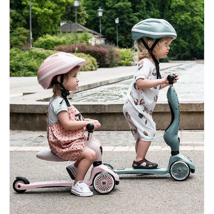 Scoot & Ride 'Highwaykick 1' Kickboard, ab 12 Monaten, 3-fach höhenverstellbar bis 64 cm, 2in1 mit Sitz, max. belastbar bis 50 kg, forest – Bild 5