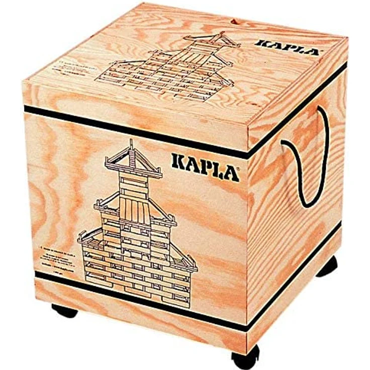 Kapla '1000er Box' - Plättchen aus Pinienholz in Aufbewahrungsbox inkl. Anleitungsheften – Bild 2
