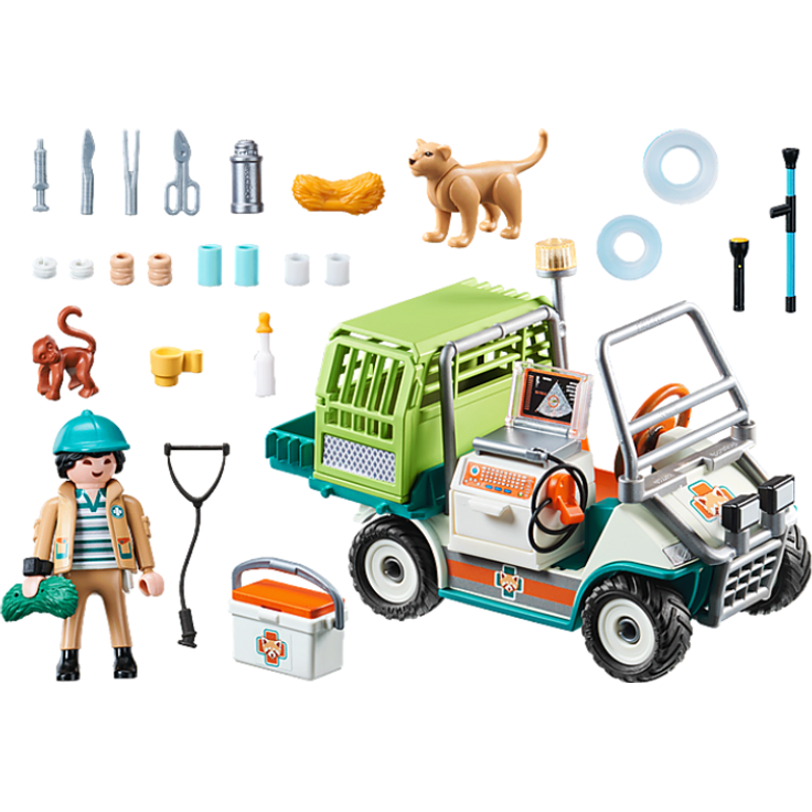 Playmobil Family Fun 70346 'Zoo-Tierarzt mit Fahrzeug', 65 Teile, ab 4 Jahren – Bild 2