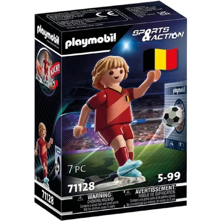 Playmobil Sports & Action 71128 'Fußballspieler Belgien', 7 Teile, ab 5 Jahren