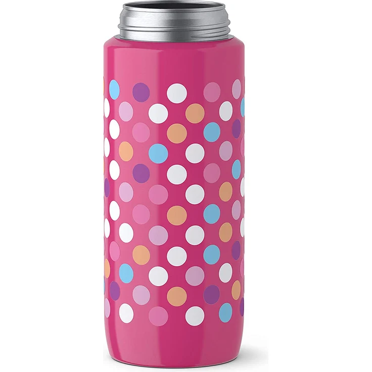 Emsa Light Steel 518364 Edelstahl Trinkflasche, 0,6 Liter, AutoClose Verschluss, Dots – Bild 3