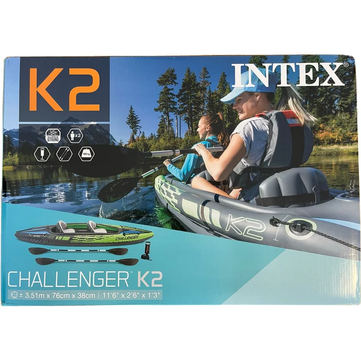 Intex 68306 'Challenger K2', Kajak-Set, 2 Personen, max. Belastbarkeit 160kg – Bild 2