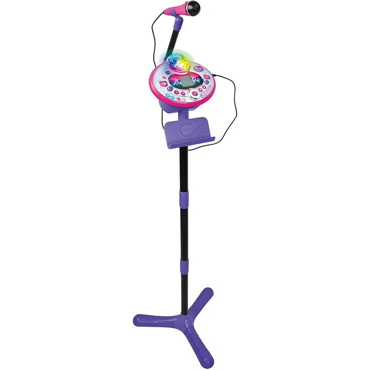 Vtech 80-165822 Kidi Superstar LightShow, interaktive elektronische Karaoke, MP3 Anschluss, Lichteffekte, Stimmen, Recorder, eingebauter Lautsprecher, Spiele, Snacks und Ovuationsgeräusche, Rosa – Bild 1