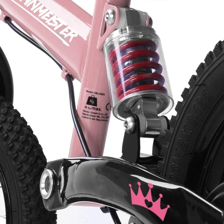 Deuba 'Rennmeister Kinderlaufrad', 12 Zoll, mit Antishock Feder, Übungs-Sattel, Absturzsicherung, inkl. Ständer, rosa - Preisvergleich – Bild 4