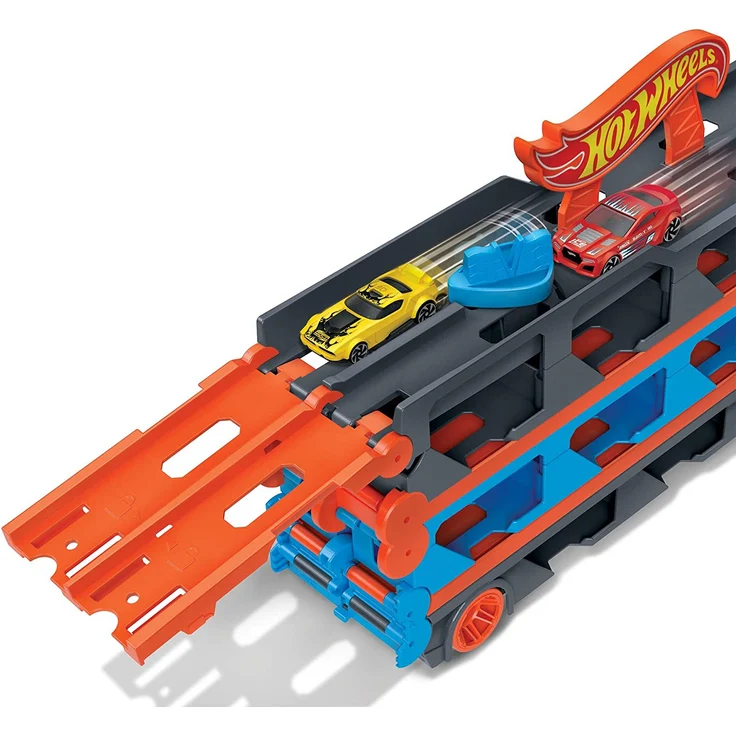 Mattel GVG37 Hot Wheels 2-in-1 Rennbahn Transporter, 1,8 Meter Streckenlänge, ab 4 Jahren – Bild 8