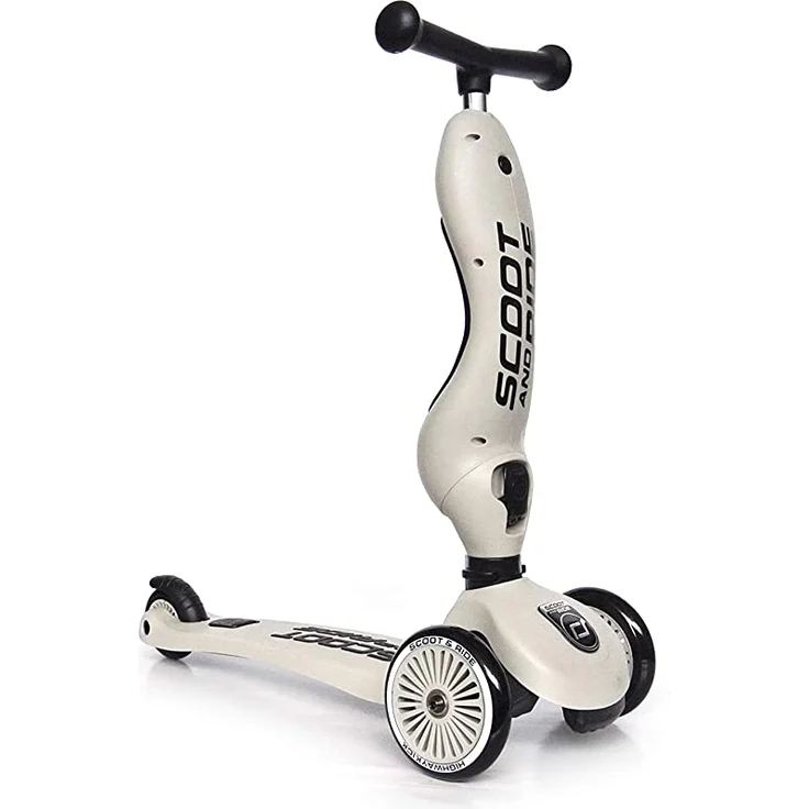 Scoot & Ride 'Highwaykick 1' Kickboard, ab 12 Monaten, 3-fach höhenverstellbar bis 64 cm, 2in1 mit Sitz, max. belastbar bis 50 kg, ash – Bild 2