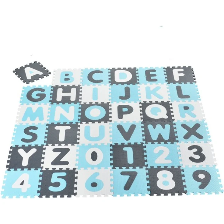 Juskys 'Noah' Puzzlematte, 36 Teile mit Buchstaben A-Z & Zahlen 0-9 - rutschfest, blau – Bild 10