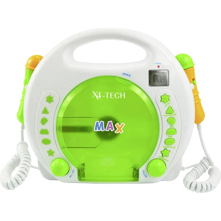 X4 TECH 'Bobby Joey' Karaoke Kinder CD-Player inkl. 2 Mikrofonen zum Mitsingen, USB-Anschluss und SD-Kartensteckplatz – Bild 2